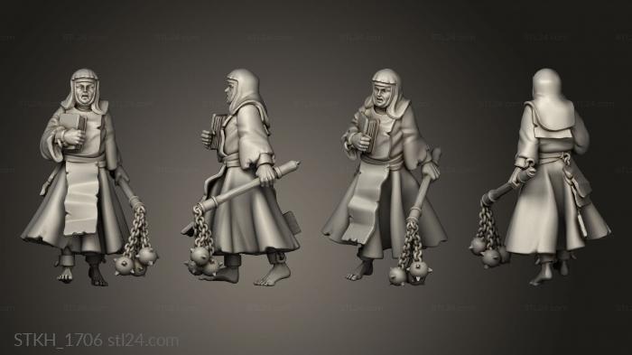 Figurines of people (FANATICAL ZEALOTS FEMALE ZEALOT BELL, STKH_1706) 3D models for cnc