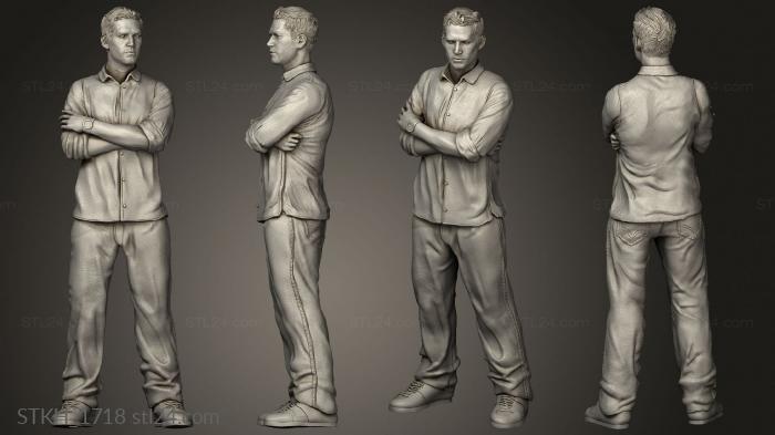 Figurines of people (Fast and furious brian Paul Walker, STKH_1718) 3D models for cnc