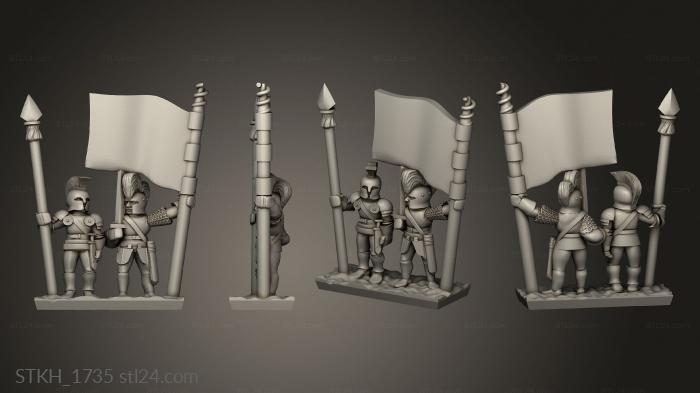 Figurines of people (Fellowship Pikemen Banner Strip, STKH_1735) 3D models for cnc