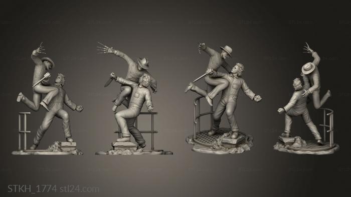 Статуэтки люди (Фредди Крюгер против Майкла Майерса, STKH_1774) 3D модель для ЧПУ станка