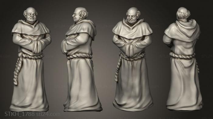 Figurines of people (Friar hood down, STKH_1788) 3D models for cnc