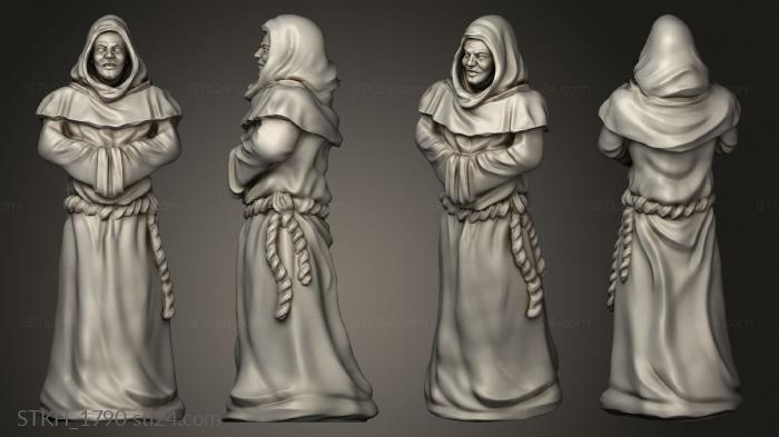 Figurines of people (Friar hood shaved, STKH_1790) 3D models for cnc
