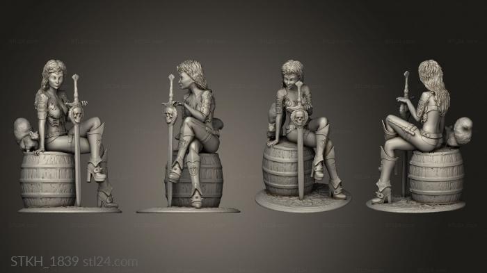 Figurines of people (Girl with squirrel, STKH_1839) 3D models for cnc