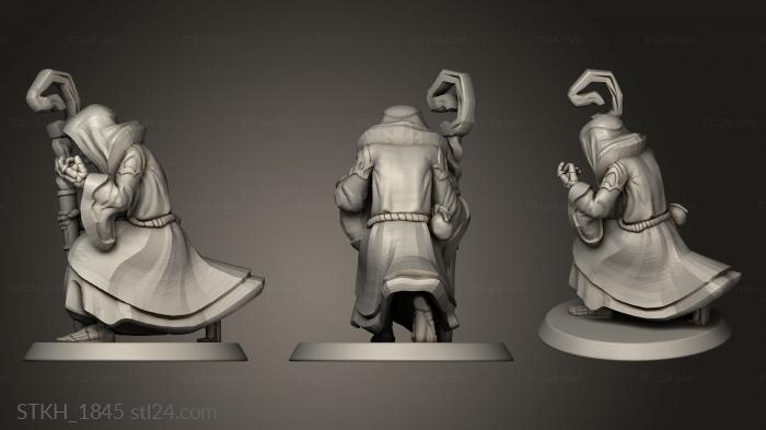 Figurines of people (goblin skeleton necromancer, STKH_1845) 3D models for cnc