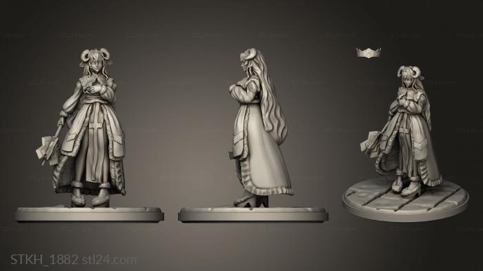 Figurines of people (Half sheep girl Cleric Priestess sheep cleric, STKH_1882) 3D models for cnc