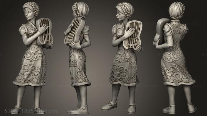 Статуэтки люди (Бард-Халфлинг Элизабет, STKH_1885) 3D модель для ЧПУ станка
