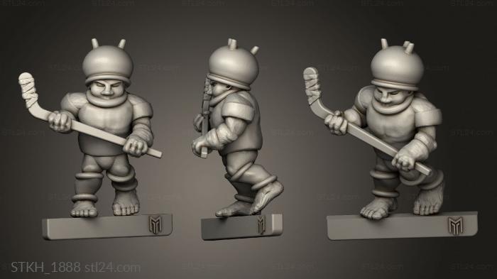 Figurines of people (Halfling Ice Hockey, STKH_1888) 3D models for cnc