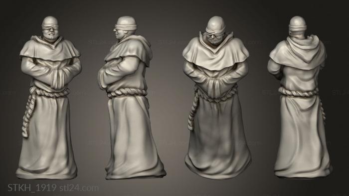 Статуэтки люди (Небеса Полны Ярости,Мега-Монахи,монах слеп, STKH_1919) 3D модель для ЧПУ станка
