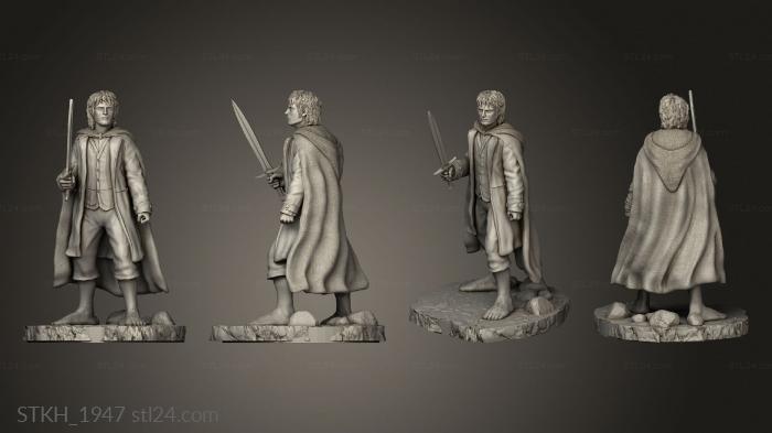 Статуэтки люди (Герои Фродо, STKH_1947) 3D модель для ЧПУ станка
