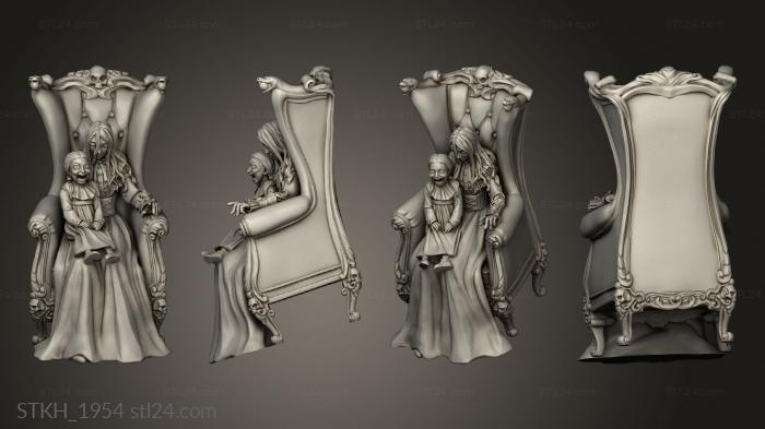 Figurines of people (Hills Asylum Alice With Chair, STKH_1954) 3D models for cnc