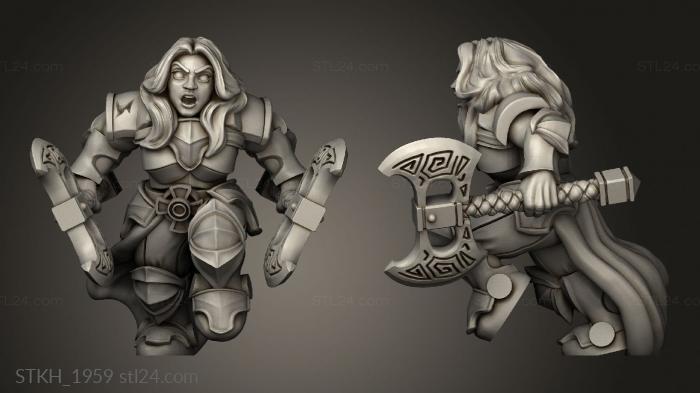 Figurines of people (Hold Dwarf Kinessa The Fury, STKH_1959) 3D models for cnc