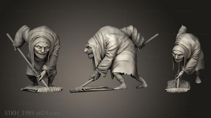 Figurines of people (Hunchback Wiping Floor, STKH_1989) 3D models for cnc