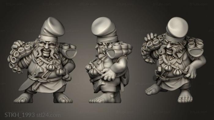 Figurines of people (Hungry Piranhas Halfling Cook, STKH_1993) 3D models for cnc