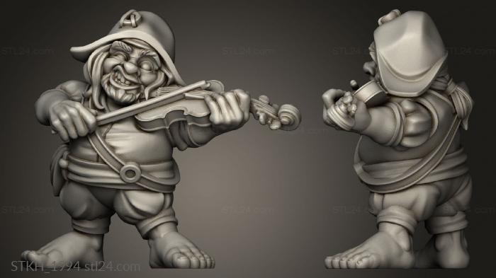 Figurines of people (Hungry Piranhas Halfling Musician, STKH_1994) 3D models for cnc