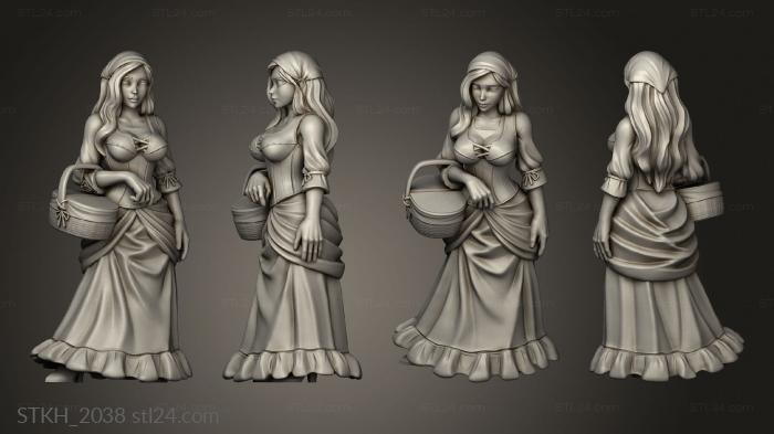 Figurines of people (Peasants and Trades Alice market girl, STKH_2038) 3D models for cnc