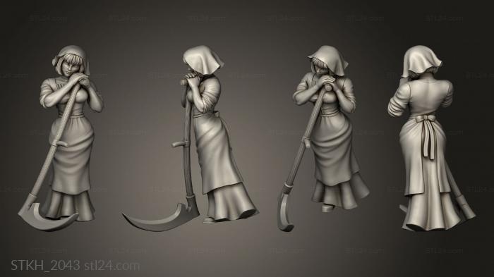 Figurines of people (Peasants and Trades Rosalia female reaper, STKH_2043) 3D models for cnc