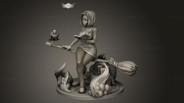 Figurines of people (Jigglystix Teenage Witch Raven PLATE, STKH_2048) 3D models for cnc