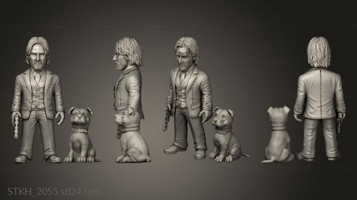 Figurines of people (John Wick Chibi, STKH_2055) 3D models for cnc