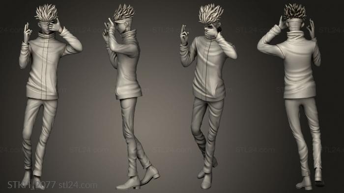 Статуэтки люди (Дзюдзюцу Кайсэн Годзе Сатору Саторумодразе, STKH_2077) 3D модель для ЧПУ станка