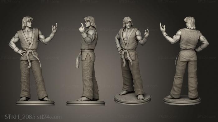 Статуэтки люди (Статуя Уличного бойца Кена, STKH_2085) 3D модель для ЧПУ станка