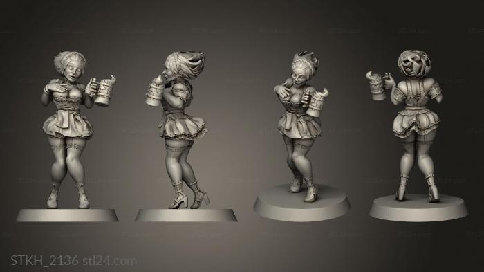 Figurines of people (Kraken Fantasy Stadium Bartender, STKH_2136) 3D models for cnc