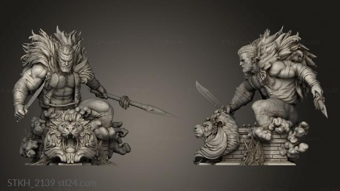 Figurines of people (Kraven Hunter Statue and One, STKH_2139) 3D models for cnc