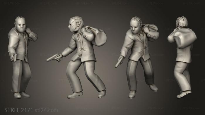 Figurines of people (Les braqueurs Braqueur mm, STKH_2171) 3D models for cnc