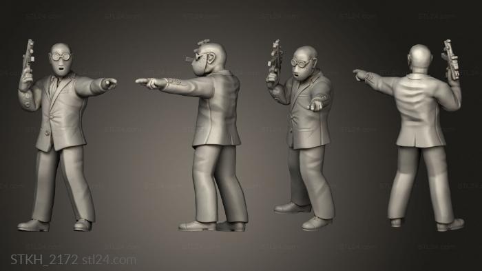 Figurines of people (Les braqueurs Braqueur, STKH_2172) 3D models for cnc