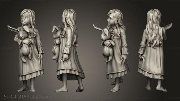 Статуэтки люди (Маленькая Девочка, STKH_2183) 3D модель для ЧПУ станка