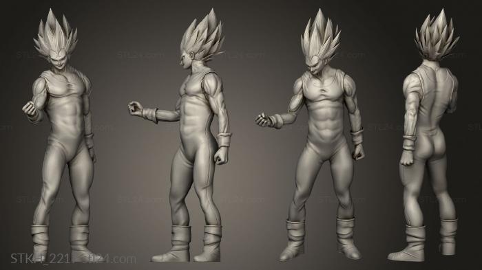 Статуэтки люди (Майн Вегета из Dragon Ball, STKH_2217) 3D модель для ЧПУ станка