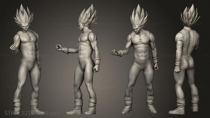 Статуэтки люди (Майн Вегета из Dragon Ball, STKH_2218) 3D модель для ЧПУ станка