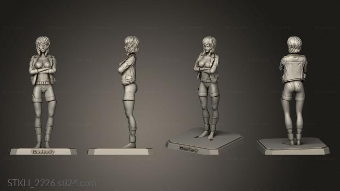 Статуэтки люди (Майор Кусанаги, STKH_2226) 3D модель для ЧПУ станка
