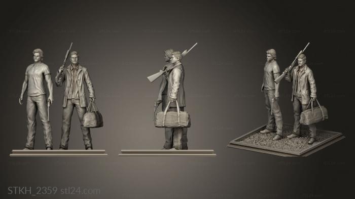Статуэтки люди (Натуральная Статуя-диорама Дина и Сэма, STKH_2359) 3D модель для ЧПУ станка