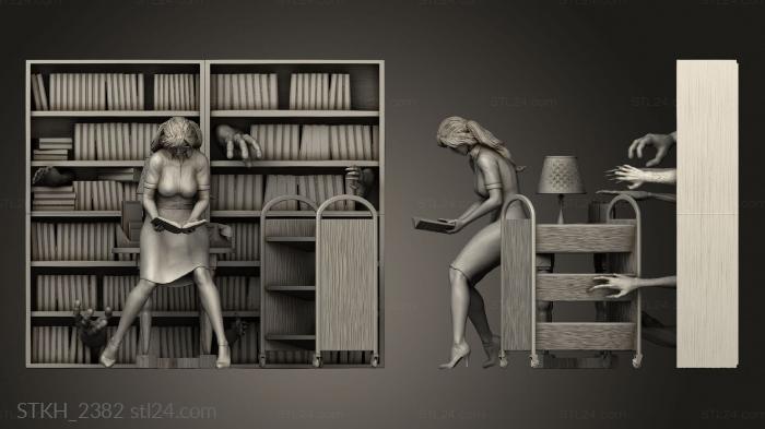 Figurines of people (Night in the library DOWN, STKH_2382) 3D models for cnc
