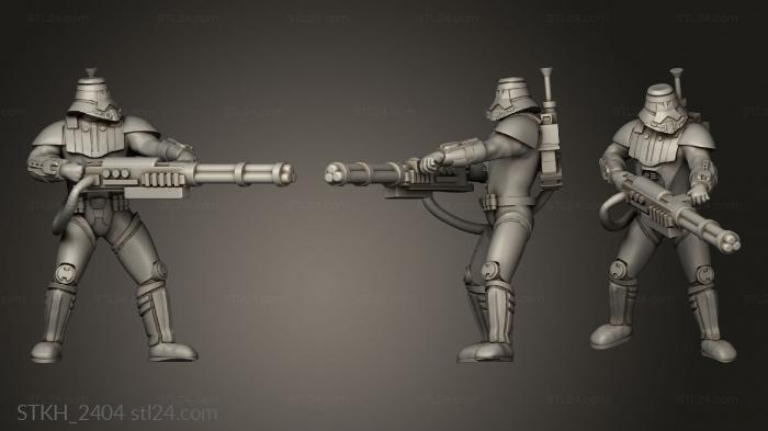 Статуэтки люди (Старый Темный Солдат,Тяжелый, STKH_2404) 3D модель для ЧПУ станка