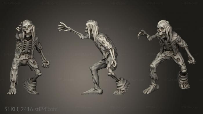 Статуэтки люди (Крестьянин-Скелет Омниодзи, STKH_2416) 3D модель для ЧПУ станка