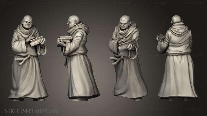 Статуэтки люди (Монах-Орк-Свечник Беренгар, STKH_2441) 3D модель для ЧПУ станка