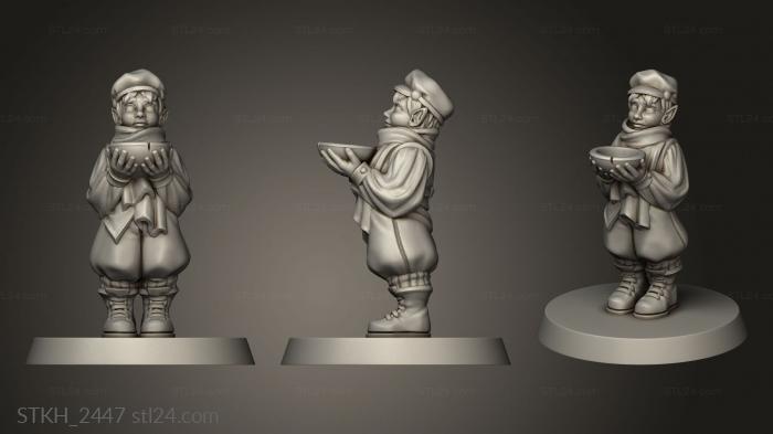 Figurines of people (Orphanage CHILD BOWL ELF, STKH_2447) 3D models for cnc