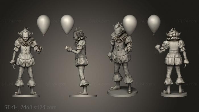 Figurines of people (Pennywise Clown from IT, STKH_2468) 3D models for cnc