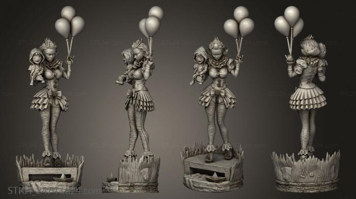 Figurines of people (Pennywise neck clown, STKH_2474) 3D models for cnc
