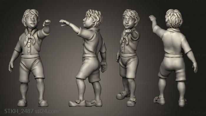 Статуэтки люди (Крысолов С Маленьким Мальчиком, STKH_2487) 3D модель для ЧПУ станка
