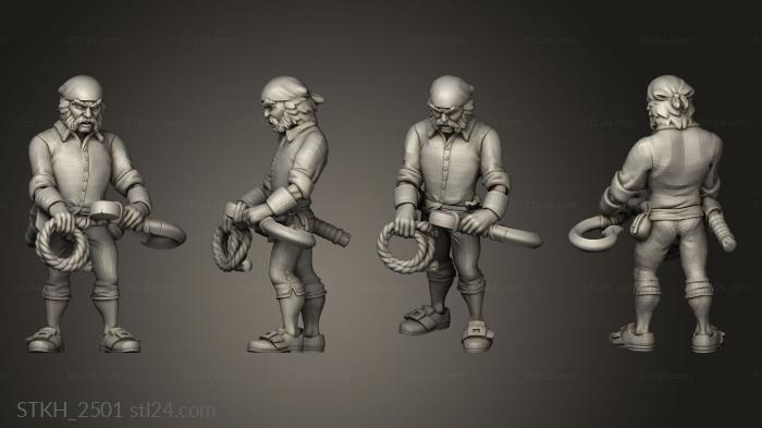 Figurines of people (Pirate Boatswain, STKH_2501) 3D models for cnc