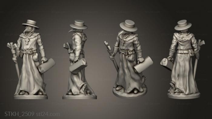 Figurines of people (Plague Doctors staff, STKH_2509) 3D models for cnc