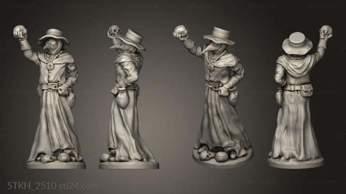 Figurines of people (Plague Doctors staff, STKH_2510) 3D models for cnc