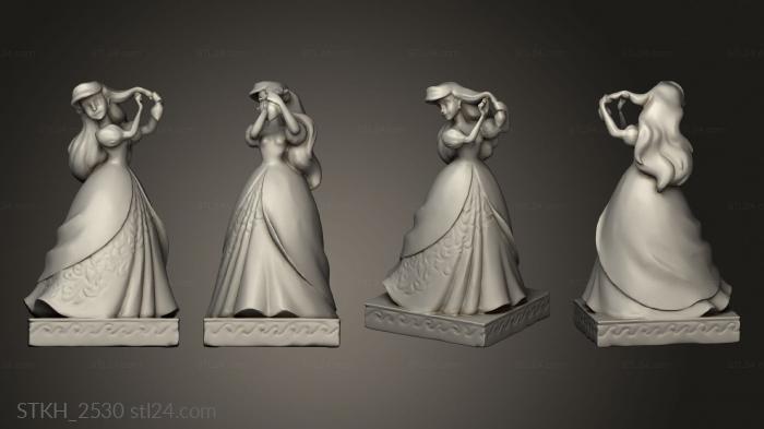 Figurines of people (Princess Passion Ariel and Disney Frozen Queen Elsa, STKH_2530) 3D models for cnc