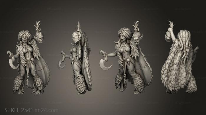 Figurines of people (pt Kairn huntress, STKH_2541) 3D models for cnc