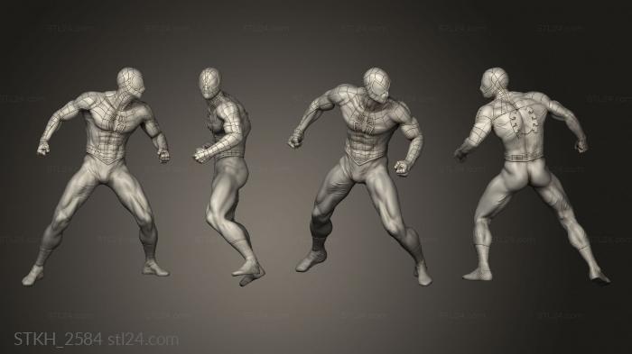 Статуэтки люди (Классический Человек-паук, STKH_2584) 3D модель для ЧПУ станка