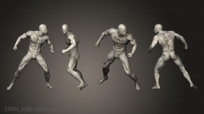 Статуэтки люди (Симбиот Человека-паука ЧЕРНЫЙ, STKH_2586) 3D модель для ЧПУ станка