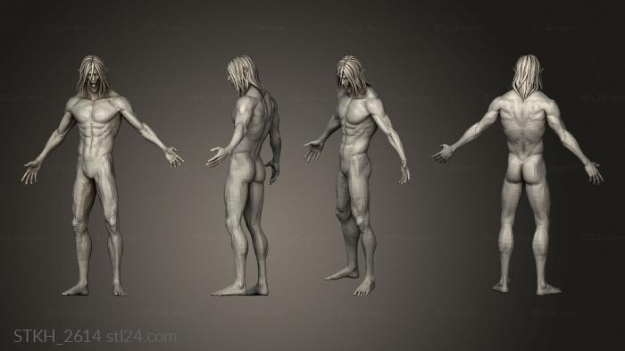 Figurines of people (Kyojin Attack on Titan posing, STKH_2614) 3D models for cnc