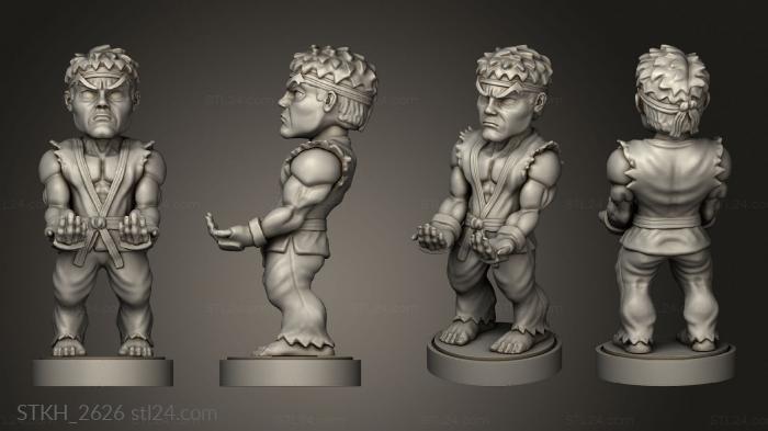 Figurines of people (Ryu Joystick and Cell Phone ryu, STKH_2626) 3D models for cnc